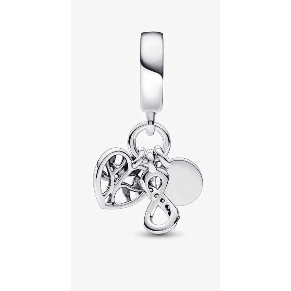Pandora Family Infinity Triple Dangle Charm Sterling Silver 792201C01 NEW